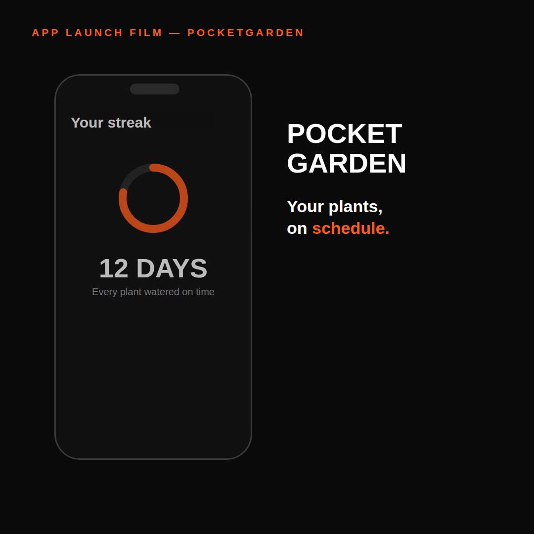 App launch video — Remotion prompt (phone mock, store buttons, square)