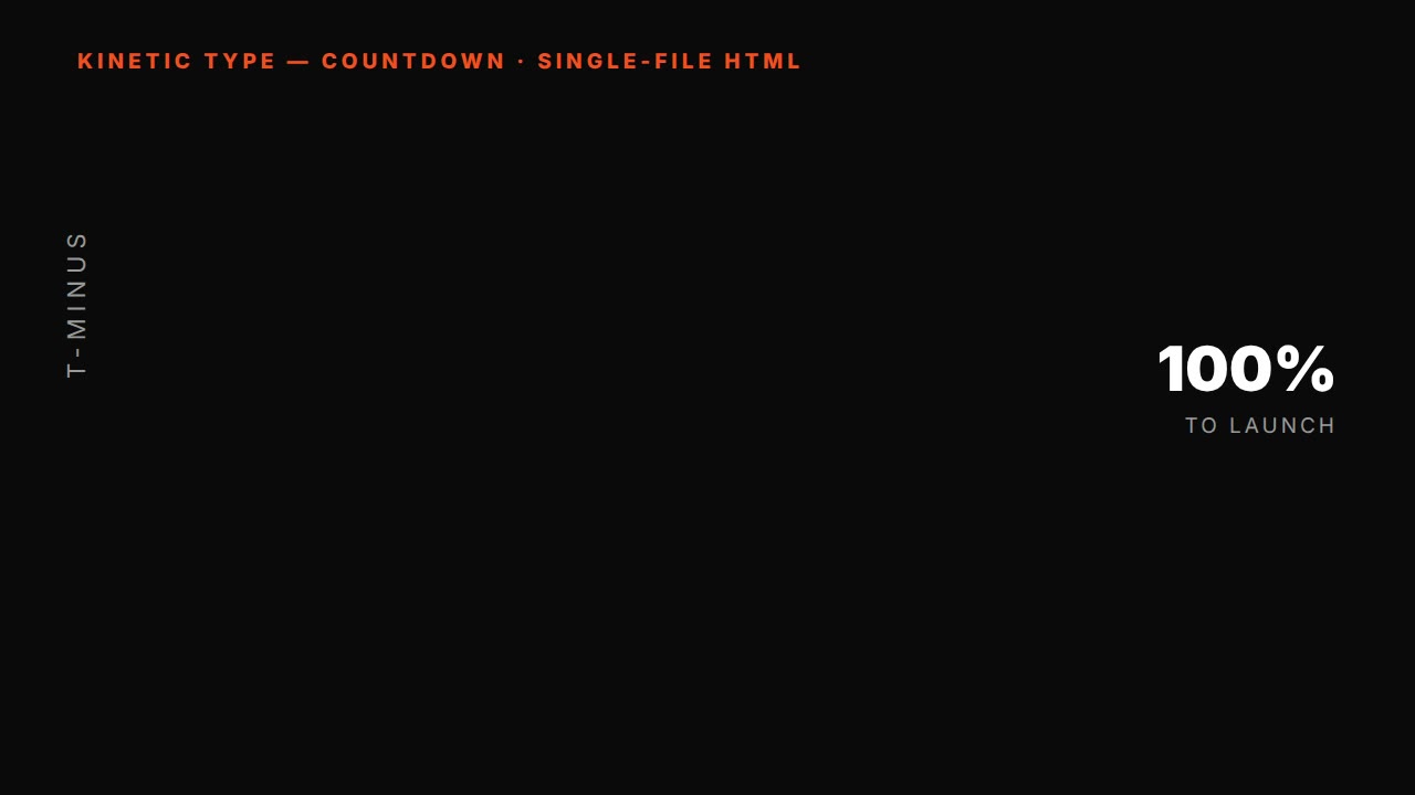 Kinetic typography prompt — countdown opener