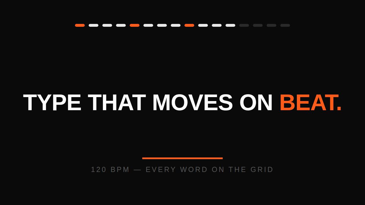 Remotion kinetic typography prompt — beat-synced type