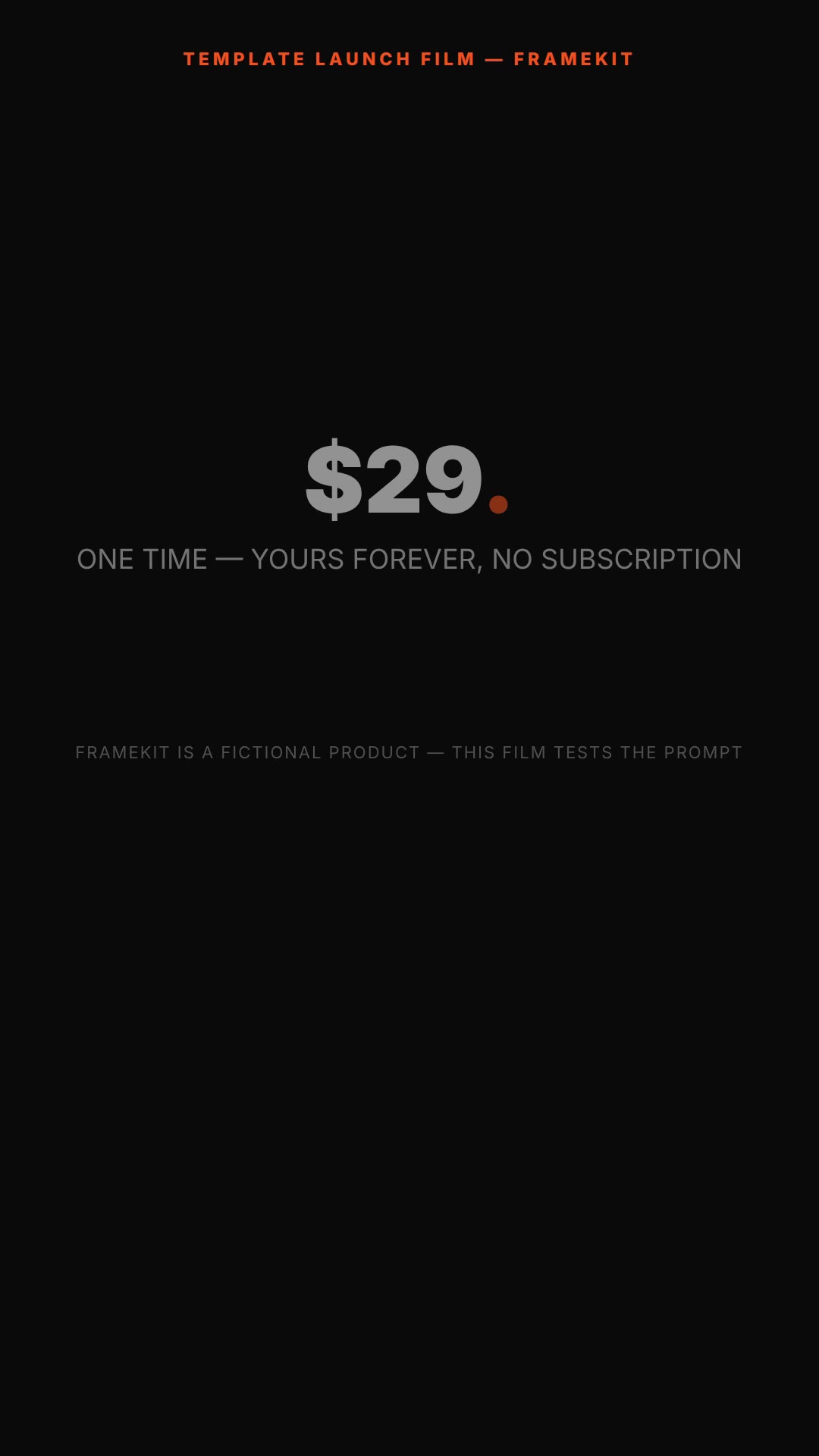 Template pack launch film — HyperFrames prompt (vertical, card stack + price card)