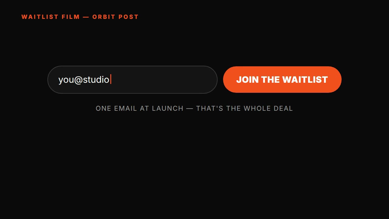 Waitlist video — HTML/GSAP prompt (milestone counter + email capture)